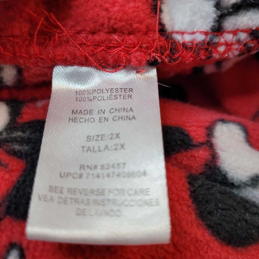 Disney‎ Minnie Mouse Pajama Set Womens 2X Red Gray Excellent Holiday Fleece 2pc - Picture 6 of 8